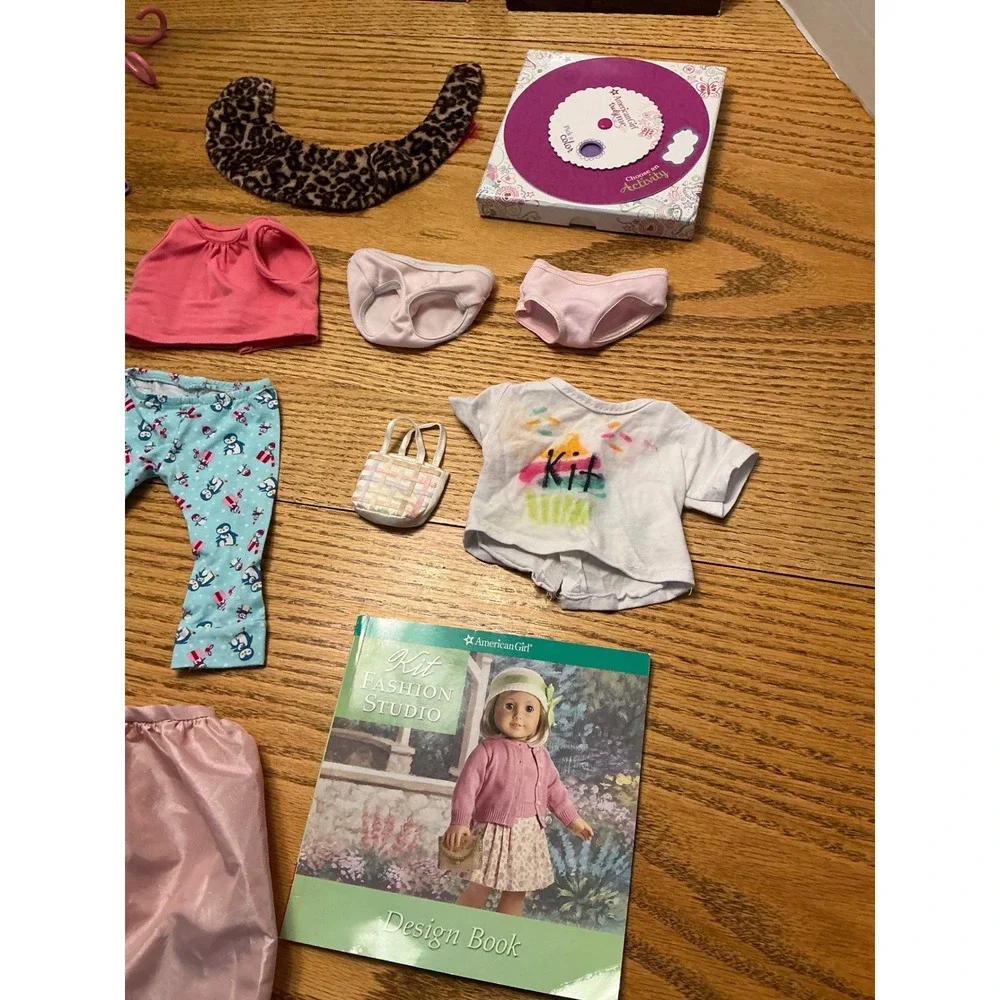 American Girl Doll Clothing Accessory Lot Kit Fashion Studio Clothes Pants Book